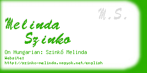 melinda szinko business card